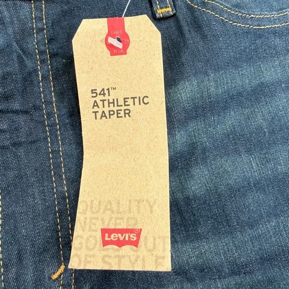 Levis Jeans Men 44x32 (Fit 44x30) Blue 541 Athletic Taper Stretch Big Tall Denim - Picture 7 of 16